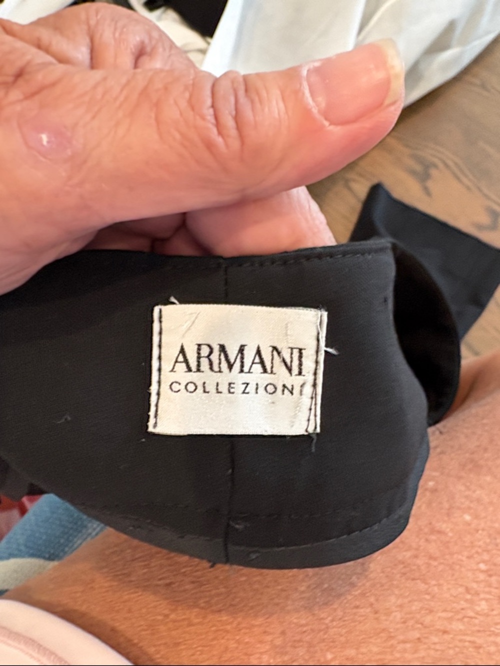 Armani Collezioni Black Wide-Leg Dress Pants - Picture 2 of 2